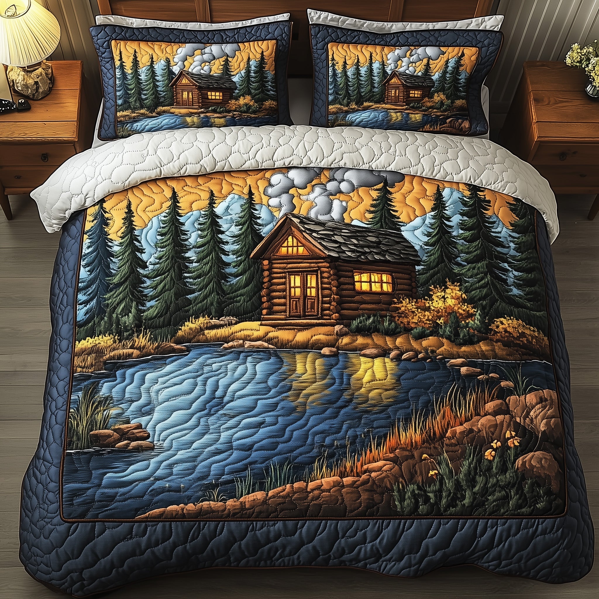 Rustic Cabin Quilted Bedding Set Duvet Cover Bed Sheet Christmas Present Ideas For The Whole Family