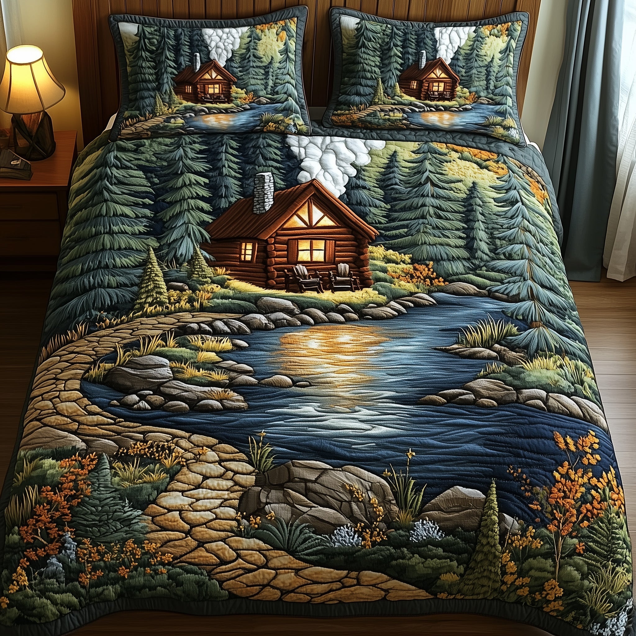 Rustic Cabin Quilted Bedding Set Duvet Cover Bed Sheet Inexpensive Christmas Gifts For Family