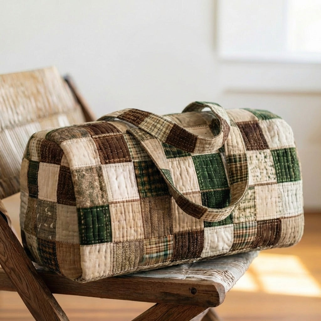 Rustic Cabin Quilted Duffle Bag Mountain Travel Gear Best Gift For Outdoor Lovers