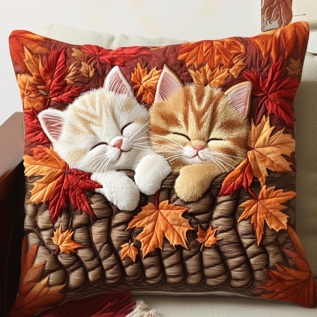 Rustic Cat Path Quilted Pillow Case Throw Pillow Cases Weird Cat Gifts