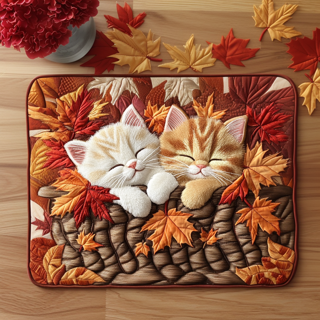 Rustic Cat Path Quilted Placemat Christmas Kitchen Decor Best Gifts For Ocean Lovers