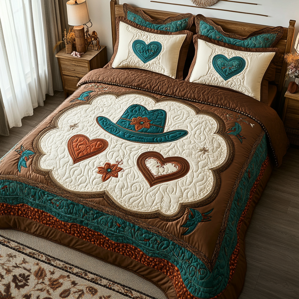 Rustic Charm Quilted Bedding Set Bedroom Decorations Western Cowboy Gifts For Dad