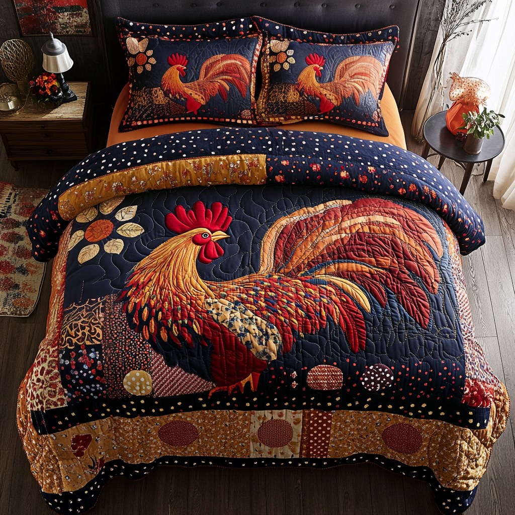 Rustic Charm Quilted Bedding Set Best Bedspread Set Gifts For Hen Lovers