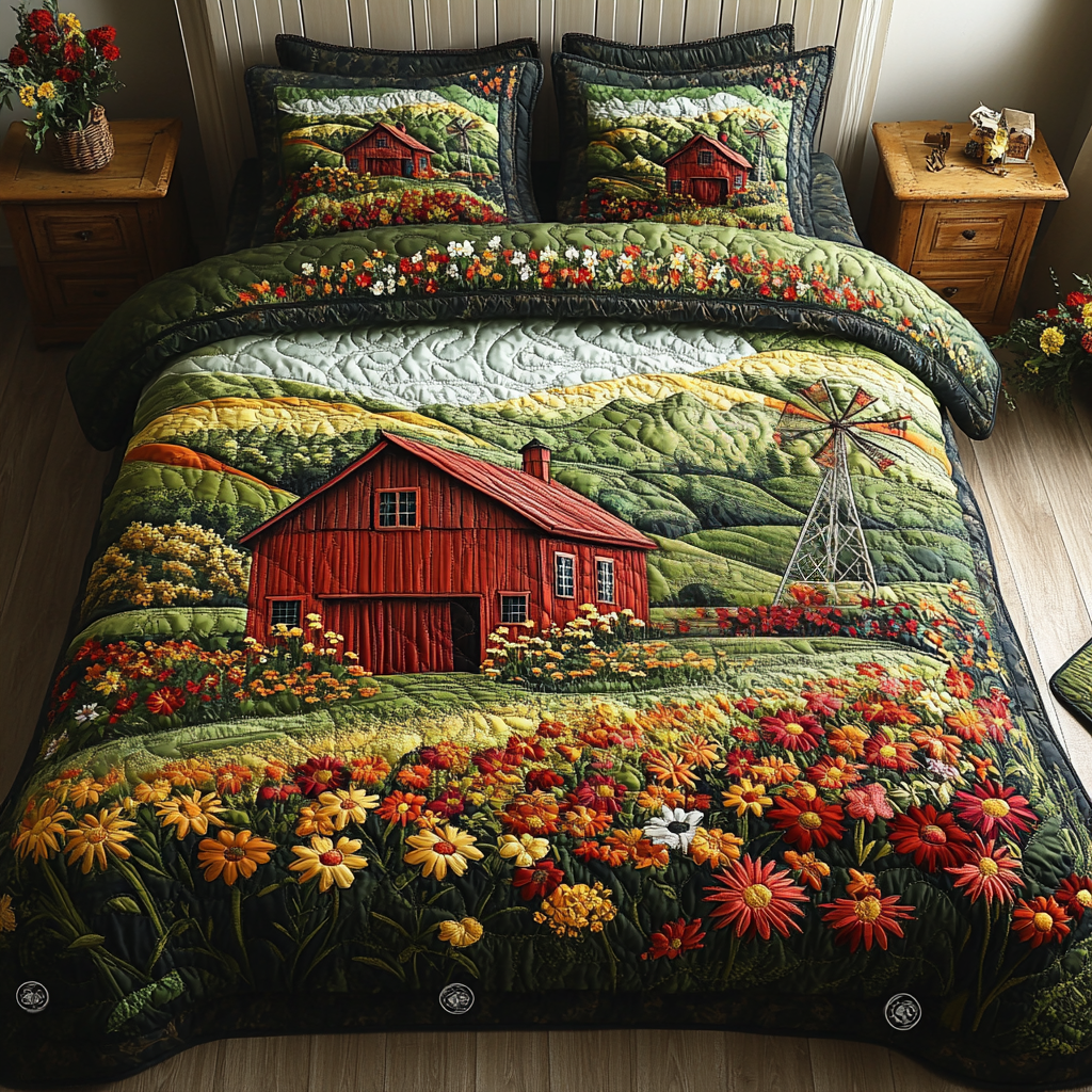 Rustic Charm Quilted Bedding Set Farmhouse Bedroom Decor Ideas Unique Gifts Family