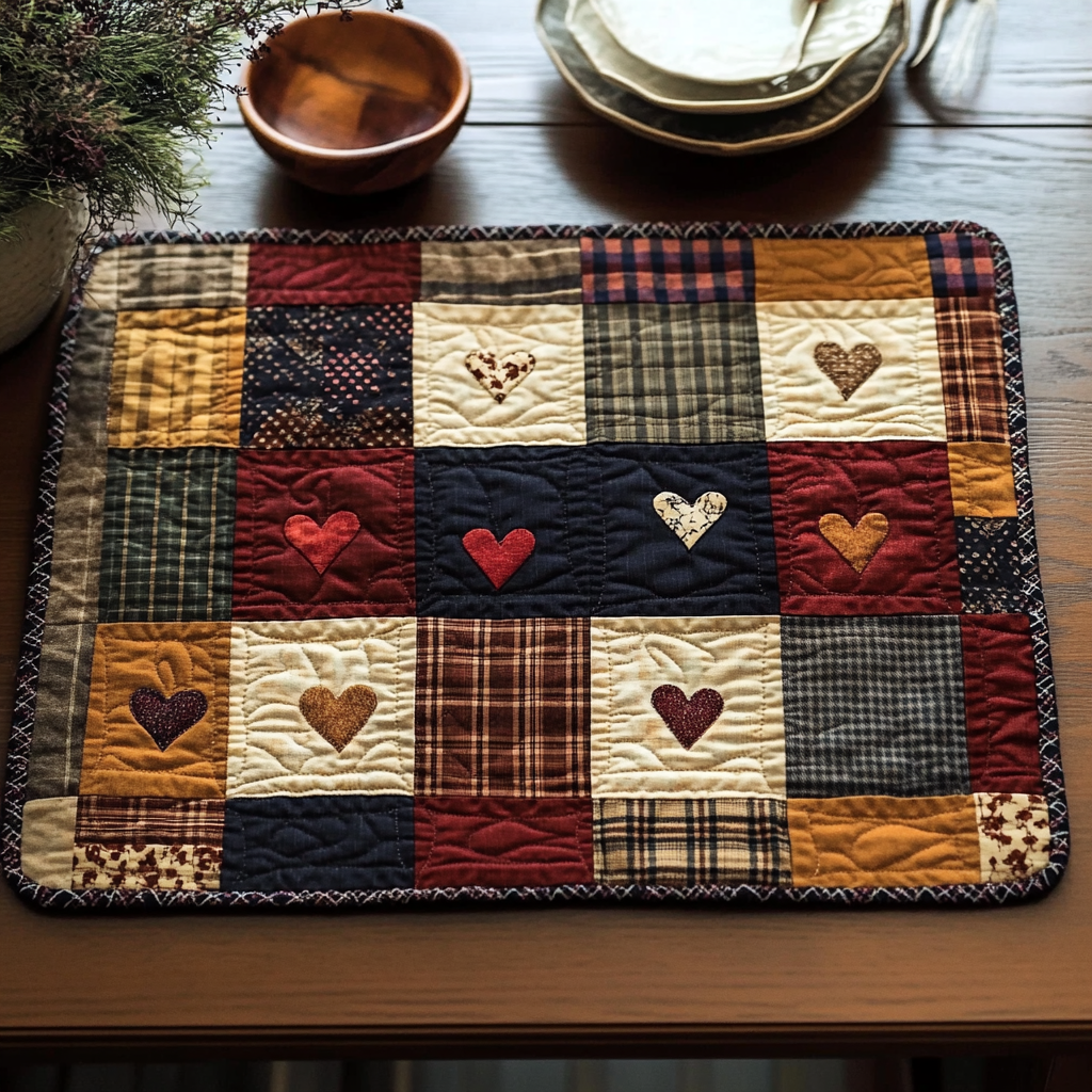 Rustic Charm Quilted Place Mat Dining Room Decor Gifts For Mum For Christmas
