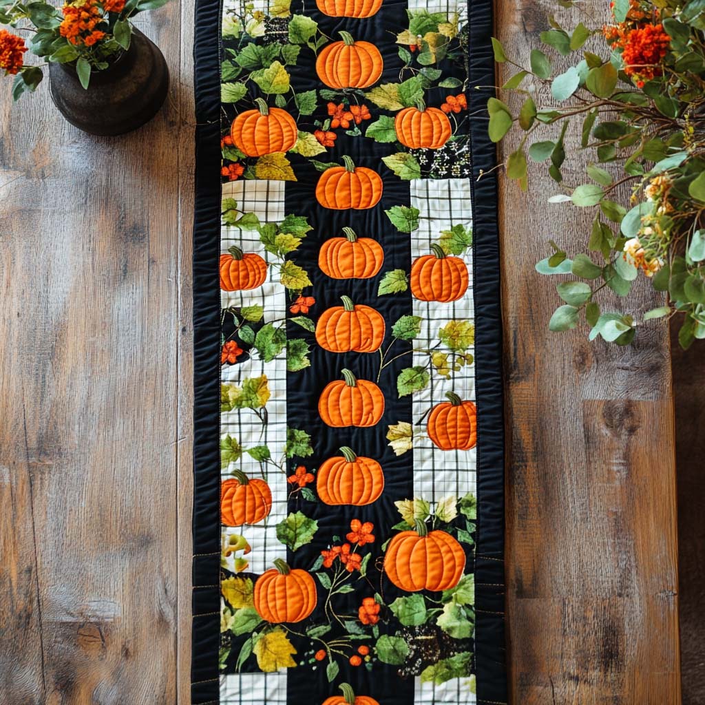 Rustic Charm Quilted Table Runner Elegant Fall Table Runner Best Family Gifts