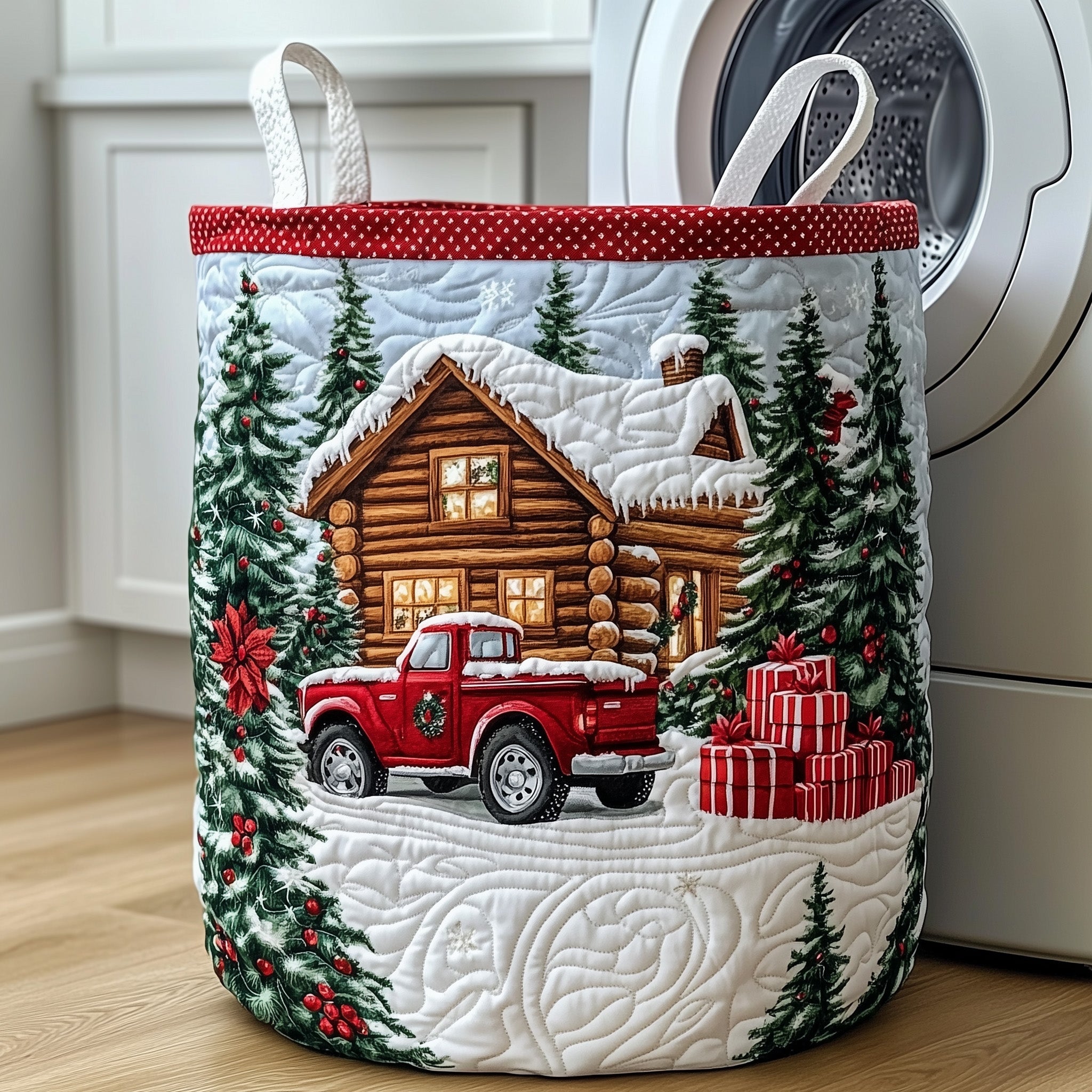 Rustic Christmas Quilted Laundry Basket Gftotp12005 Holiday Merch Gift