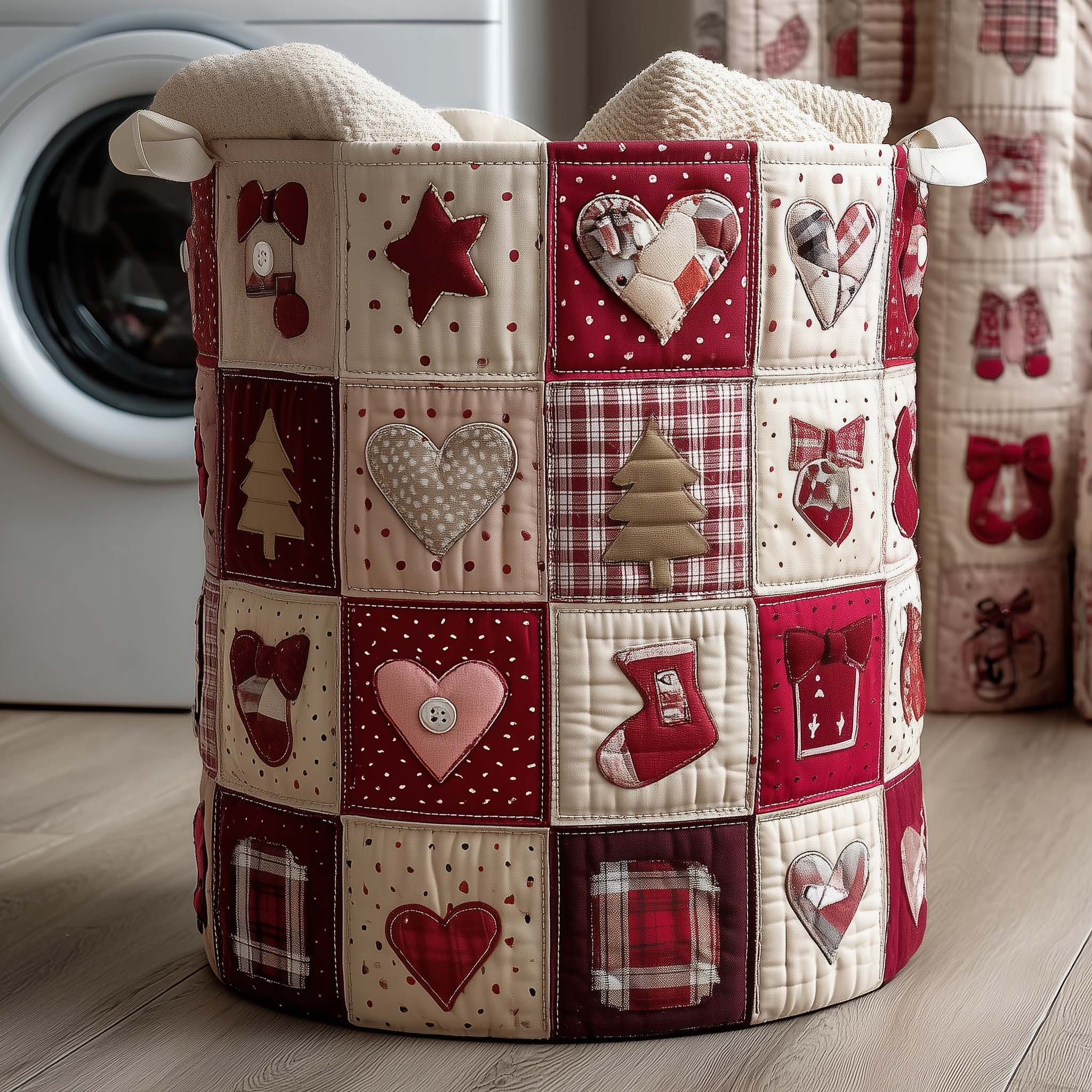 Rustic Christmas Quilted Laundry Basket Laundry Room Signs Lovely Gifts For Her