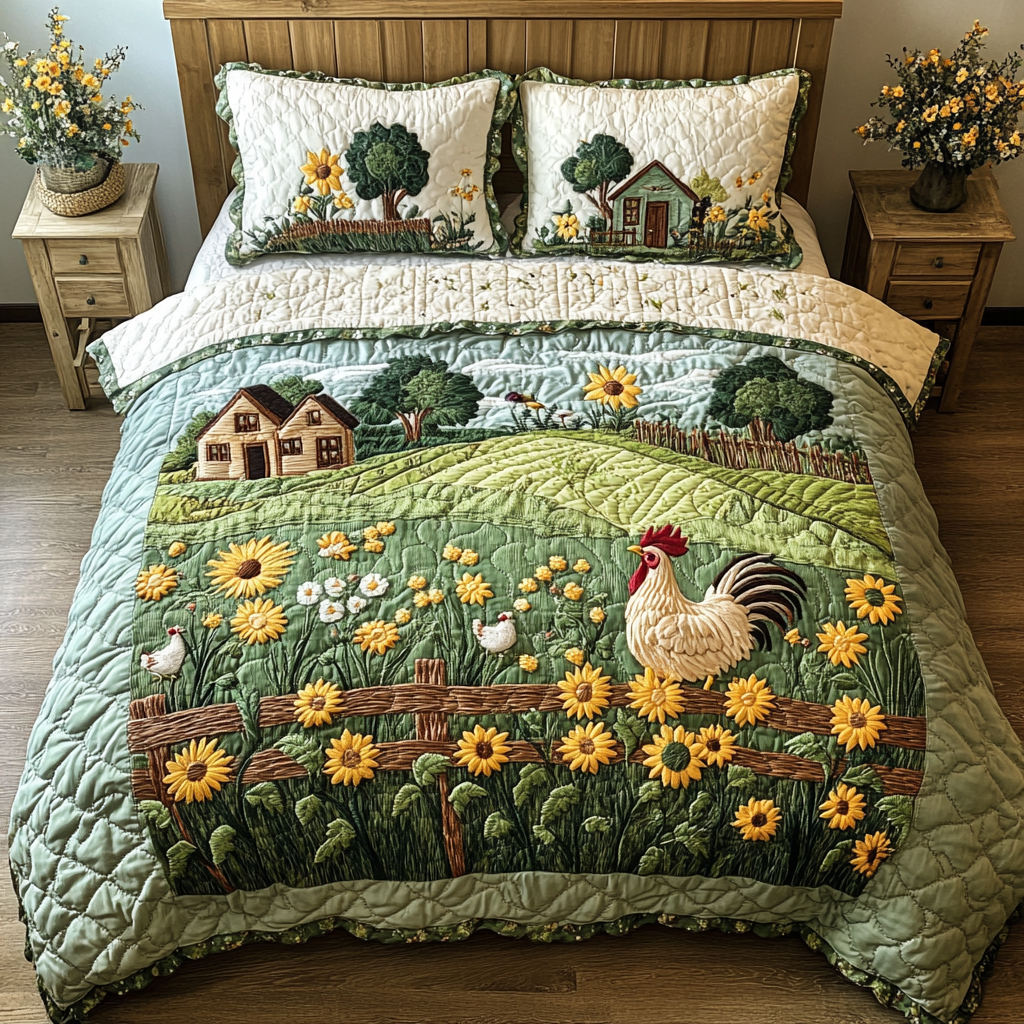 Rustic Comfort Quilted Bedding Set Soft and Cozy Bedding Set for Comfortable Sleep