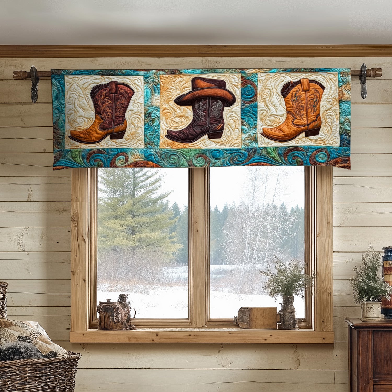 Rustic Cowboys Quilted Valance Entryway Rug Ideas Gifts For Cowboys