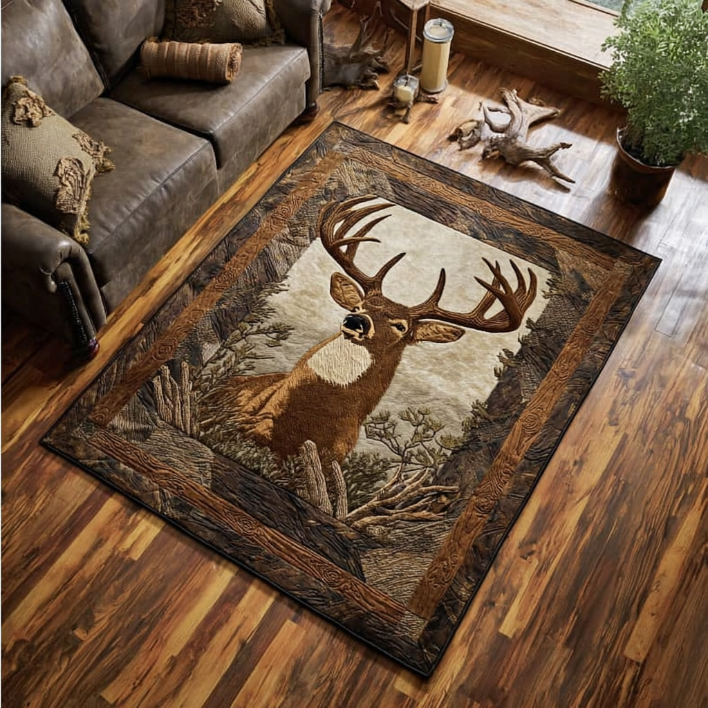 Rustic Deer Area Rug Entrance Way Ideas Cool Gifts For Deer Hunters