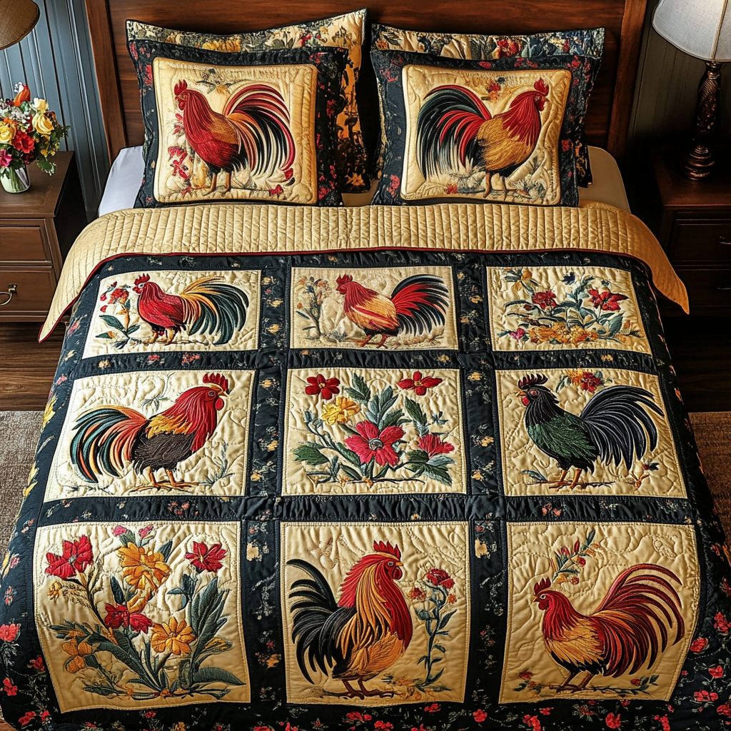 Rustic Elegance Quilted Bedding Set Unique Bedding Gift for Family Gatherings