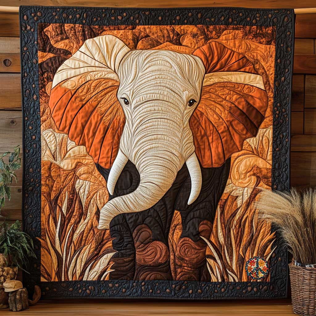 Rustic Elephant Holiday Xmas Quilt Blanket Best Gifts For Elephant Lovers