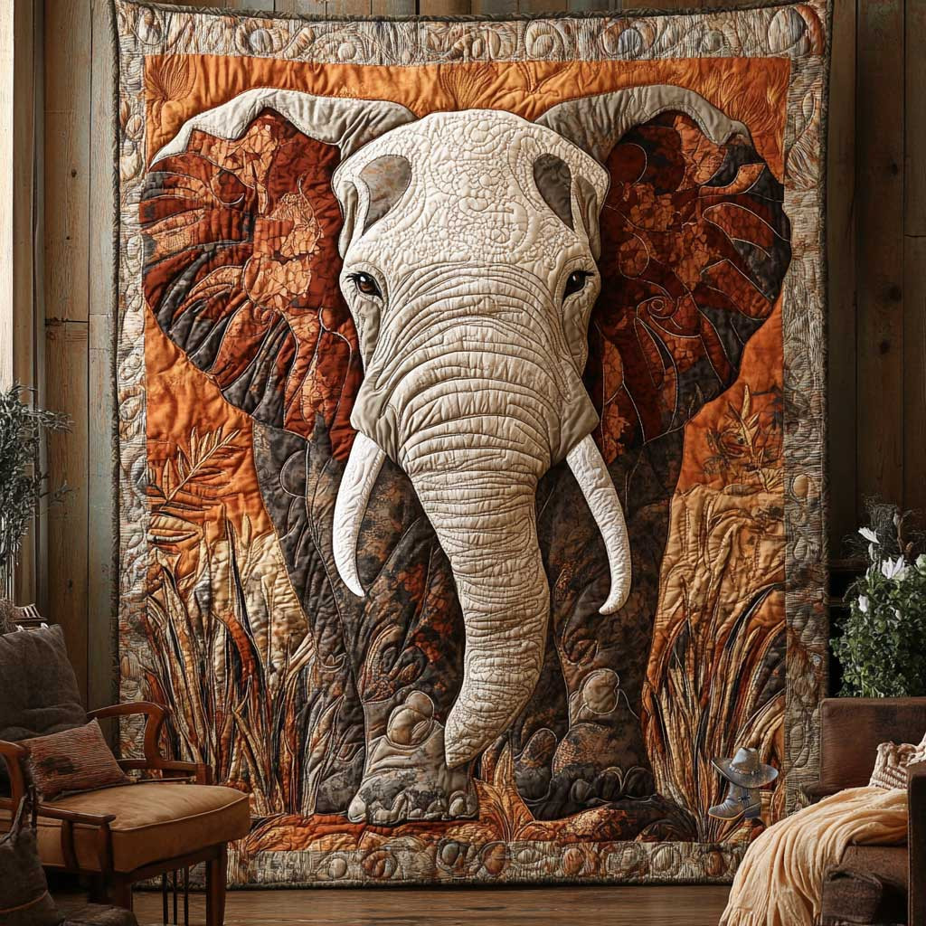 Rustic Elephant Holiday Xmas Quilt Blanket Birthday Gifts For Elephant Lovers