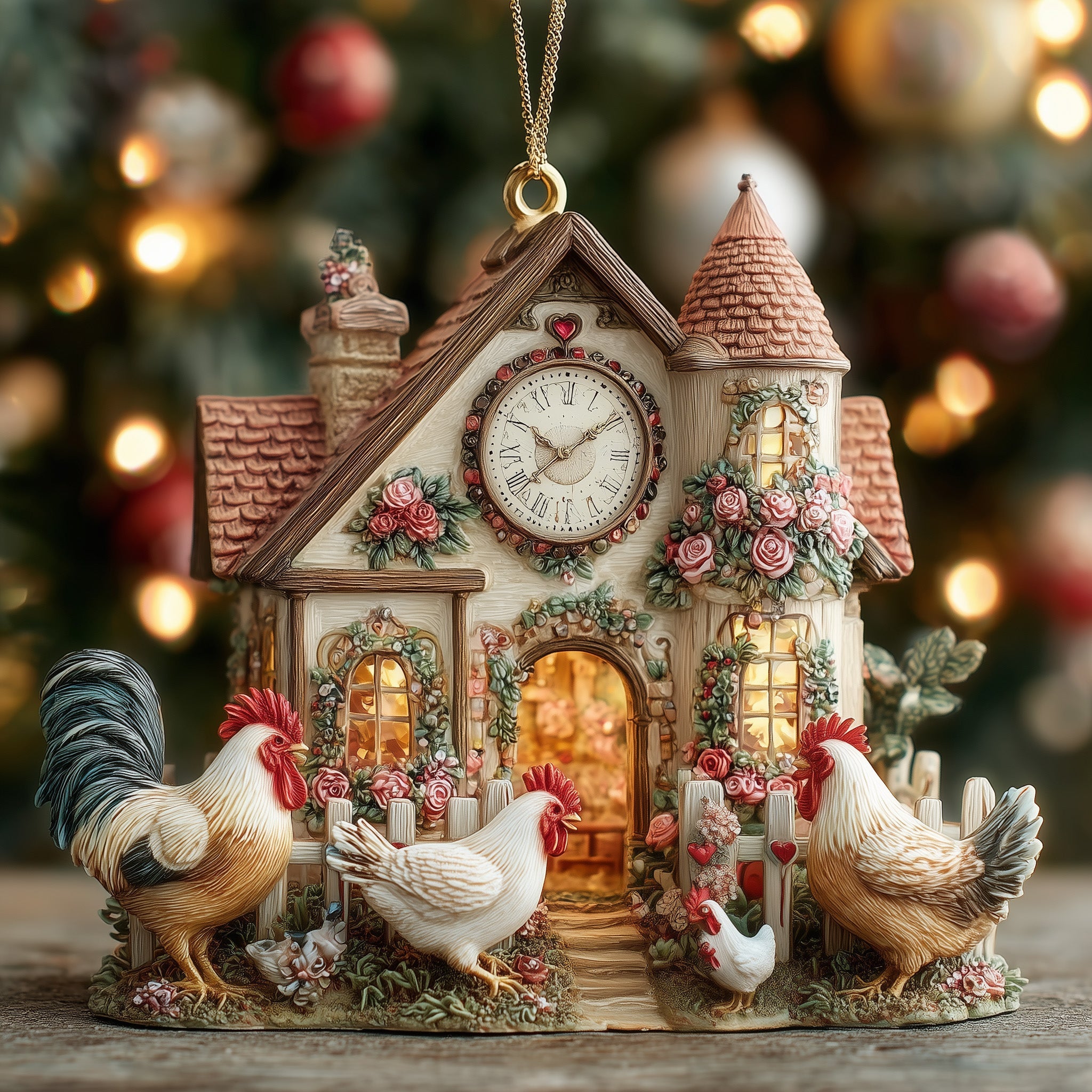 Rustic Farmhouse Acrylic Ornament Christmas Ornament Decoration