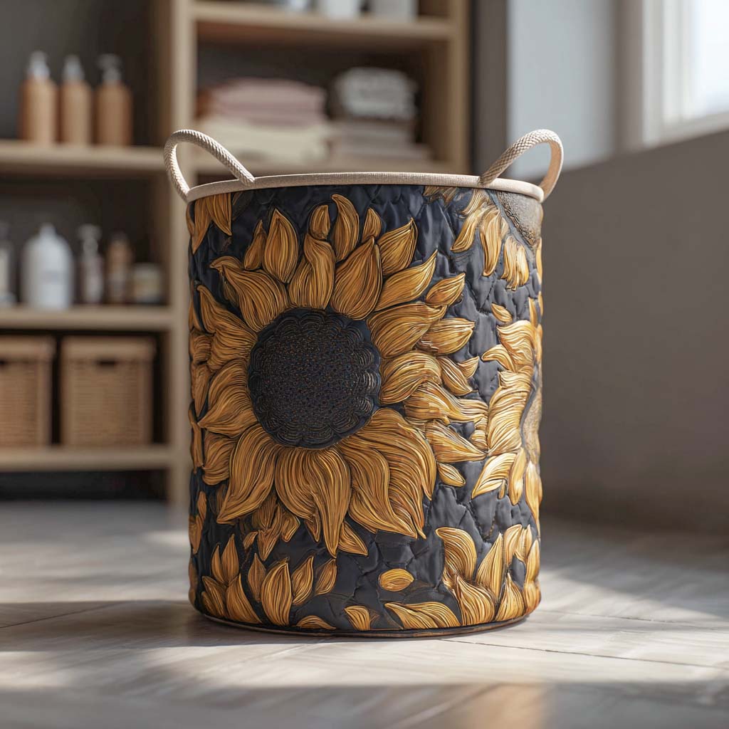 Rustic Glow Quilted Laundry Basket Best Quilted Laundry Basket Gift for Friends and Family