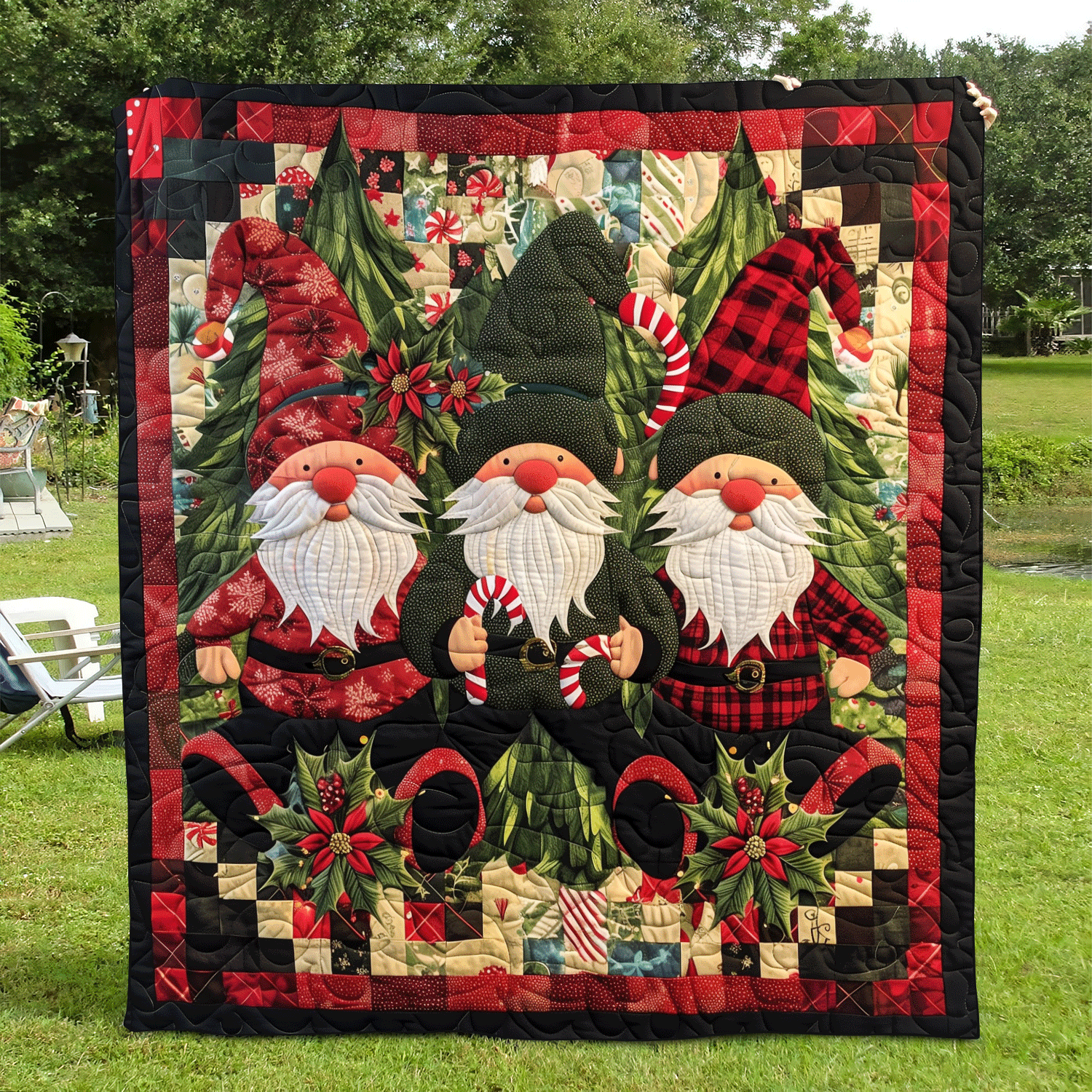 Rustic Gnome Quilted Blanket Mother In Law Christmas Gift
