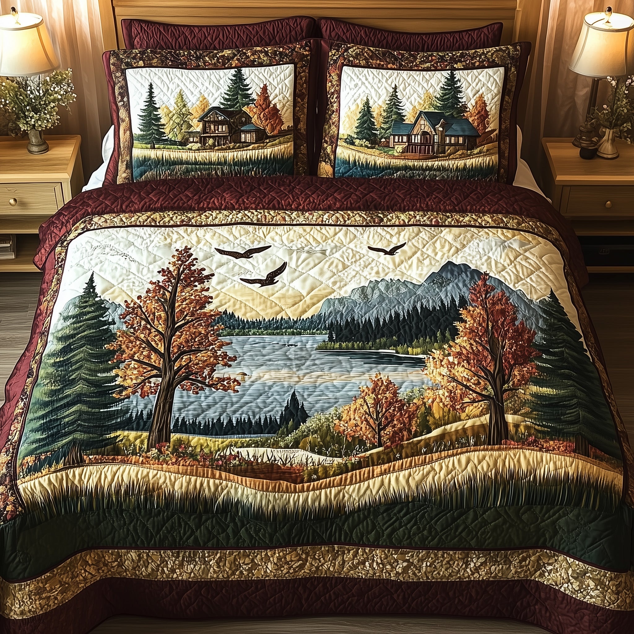 Rustic Harmony Quilted Bedding Set Duvet Cover Bed Sheet Funny Secret Santa Gifts For Him