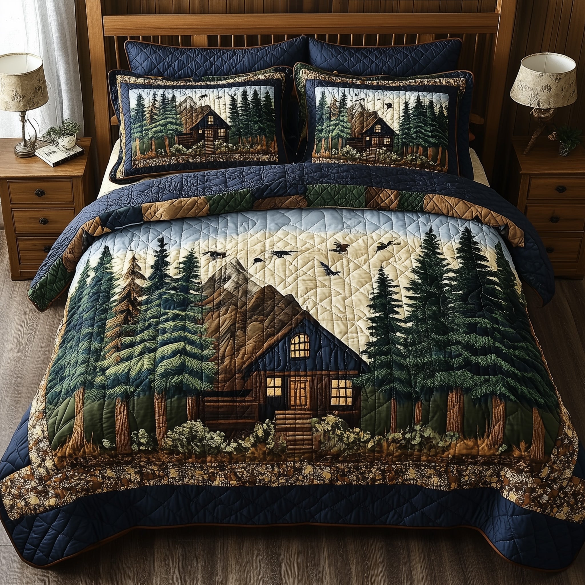 Rustic Harmony Quilted Bedding Set Duvet Cover Bed Sheet Good Secret Santa Presents