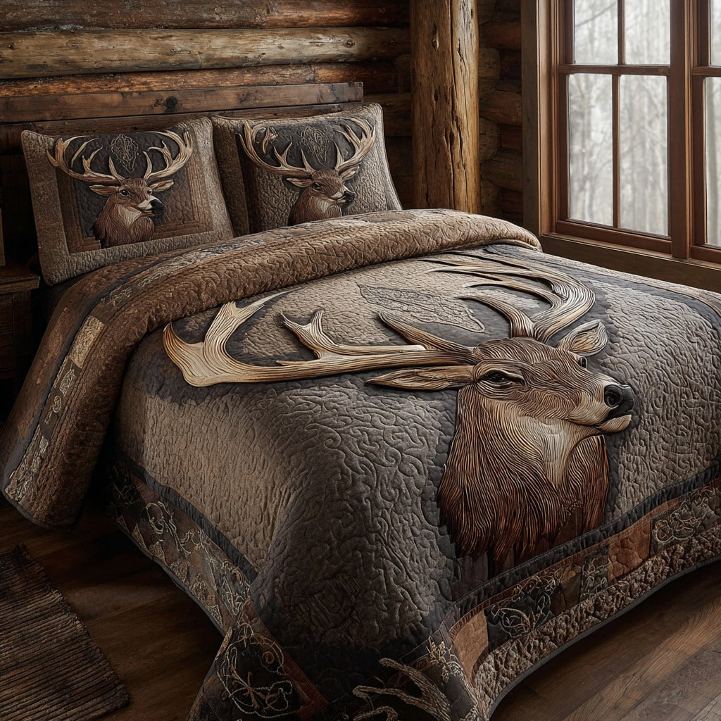 Rustic Haven Deer Quilted Bedding Set Bedroom Decorations Deer Hunters Gifts For Husband