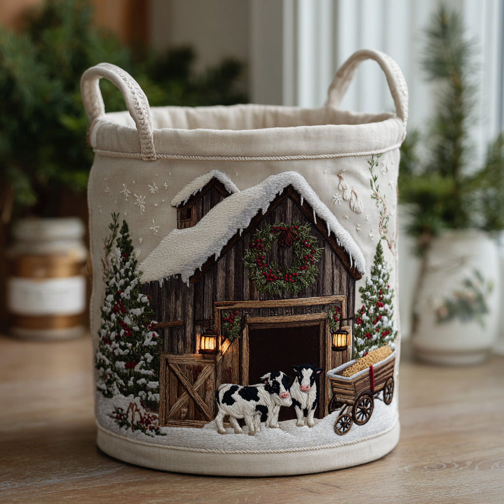 Rustic Herd Quilted Laundry Basket Elegant Quilted Laundry Tote Gift for Daily Organization