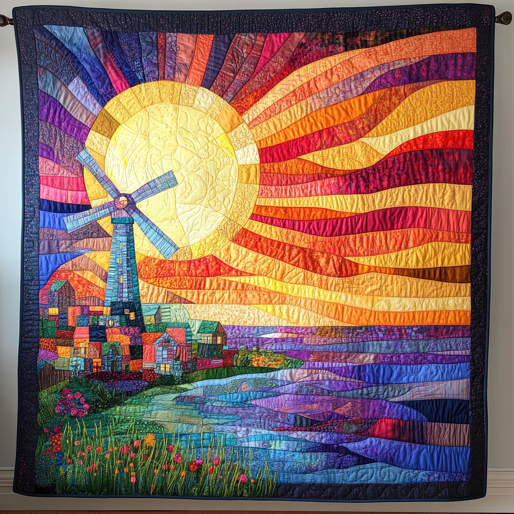 Rustic Horizon Quilted Blanket Christmas Holiday Birthday Gifts For Nature Lovers