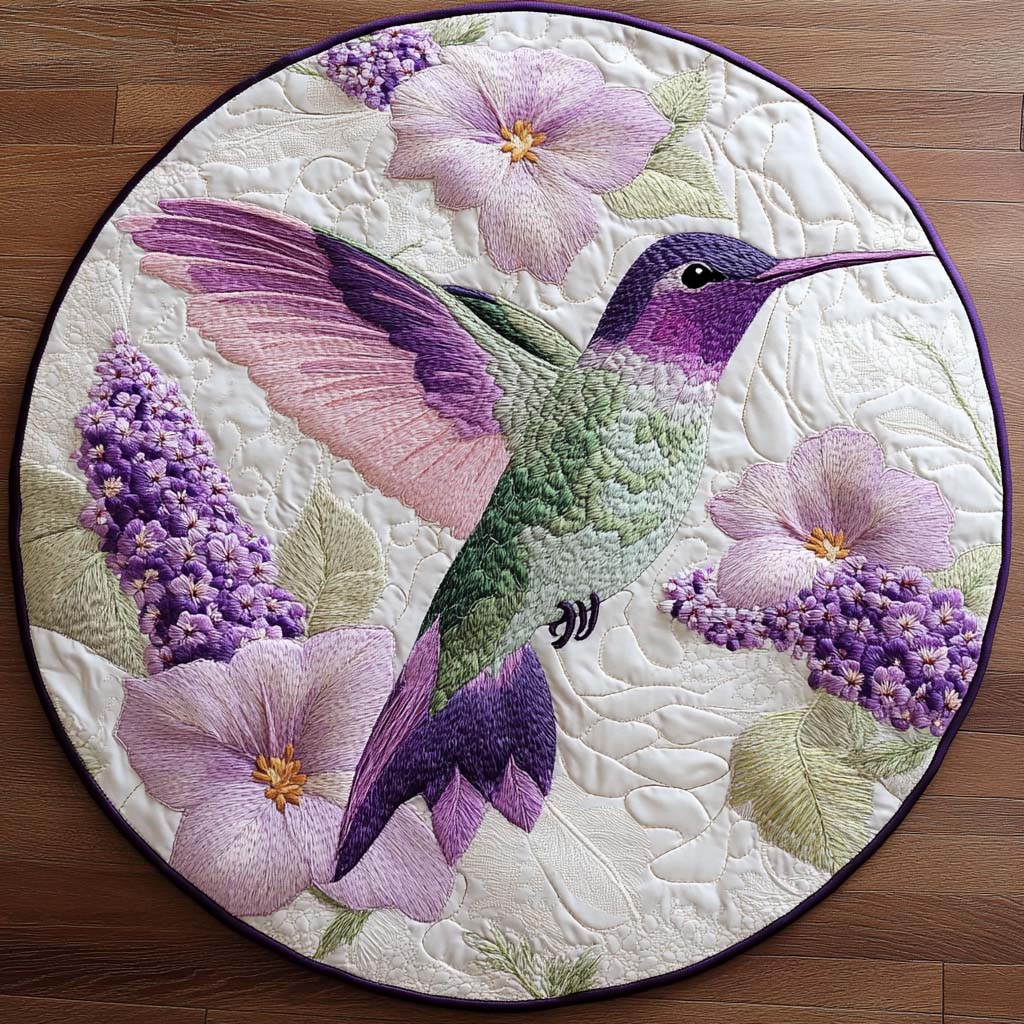 Rustic Hummer Garden Quilted Round Mat Entrance Way Ideas Best Hummingbird Lover Gifts For Her