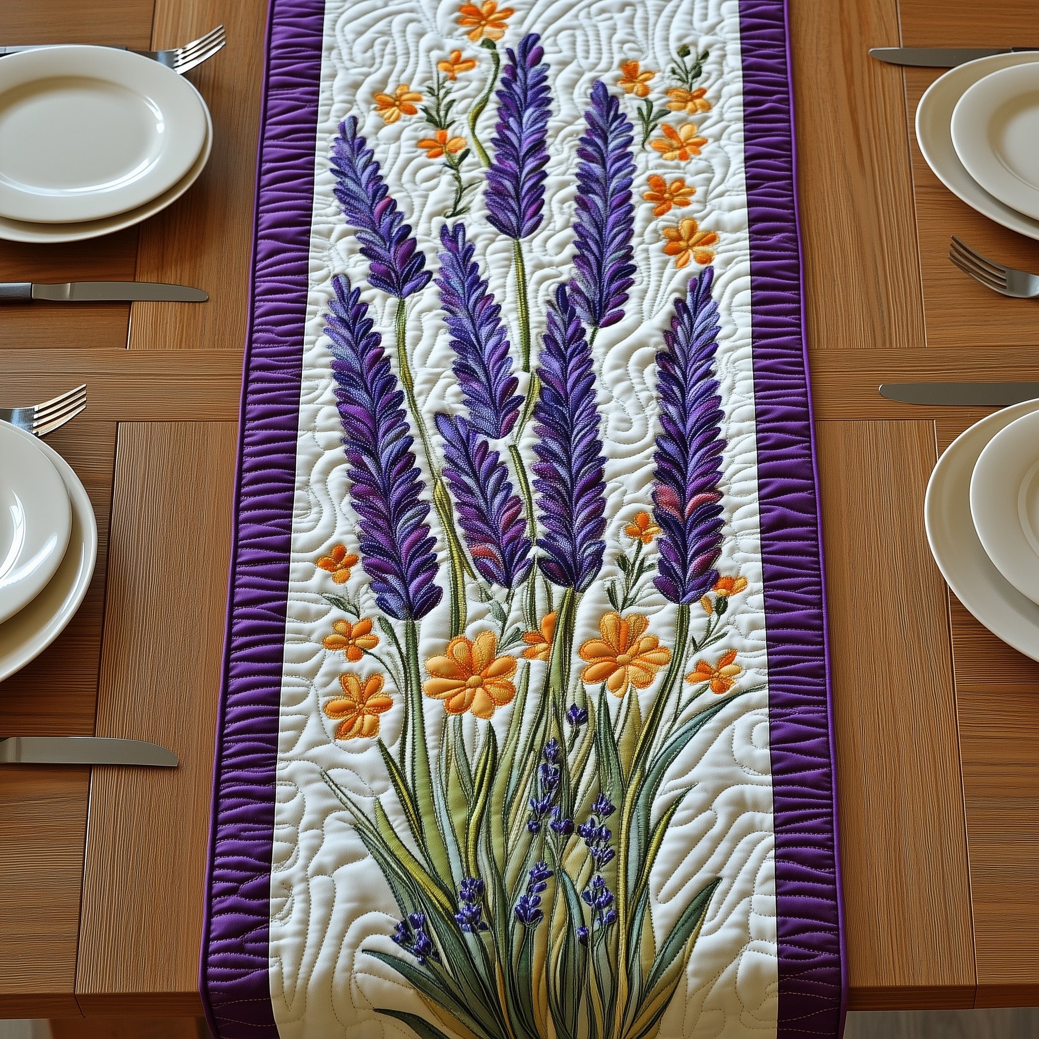 Rustic Lavender Lane Quilted Table Runner Christmas Dining Table Runner