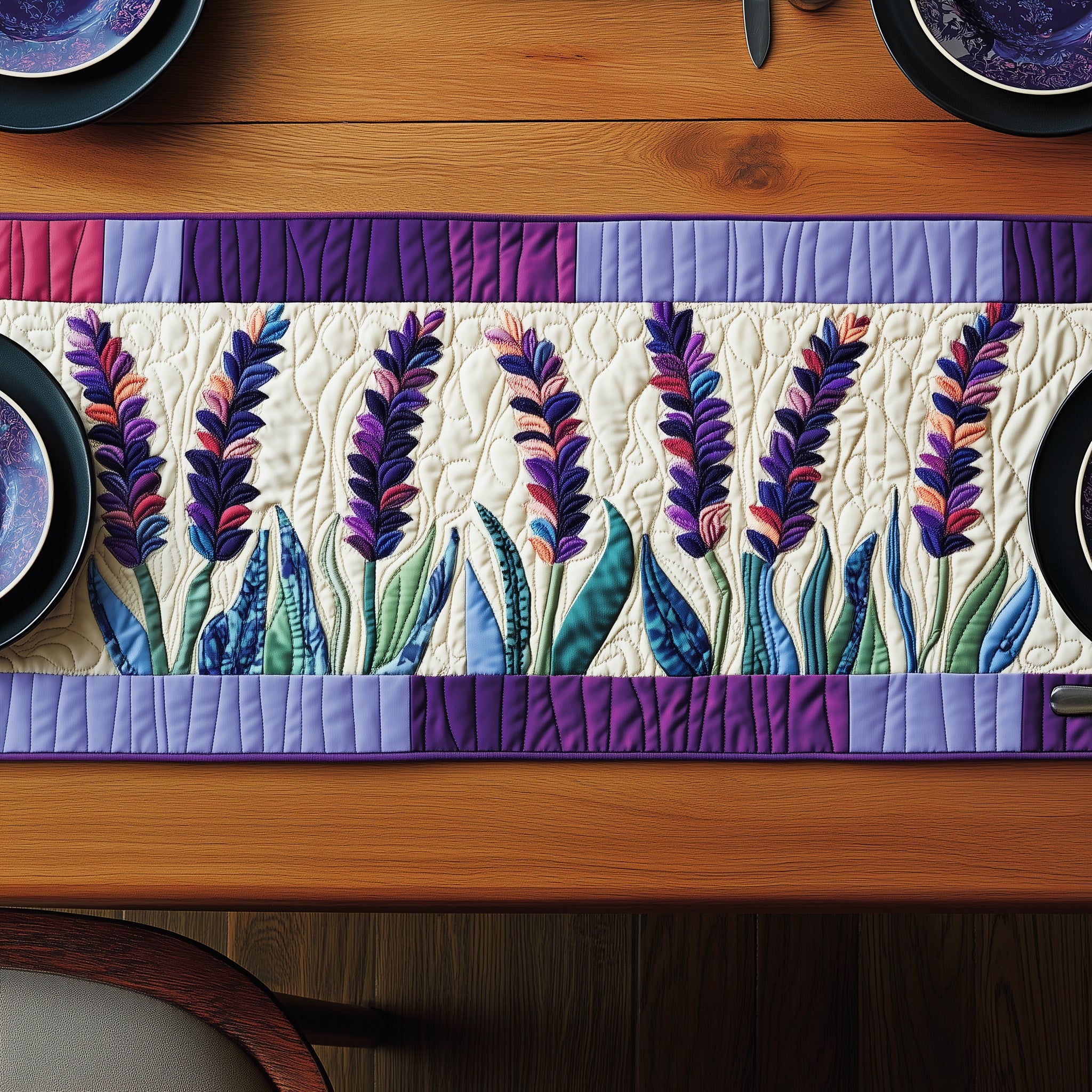 Rustic Lavender Lane Quilted Table Runner Special Occasion Table Runner Gift