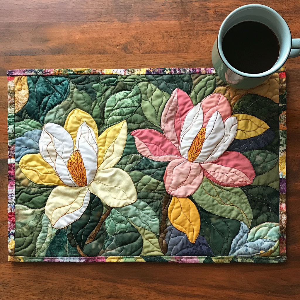 Rustic Magnolia Quilted Placemat Christmas House Decor Gifts For Sunflower Lovers