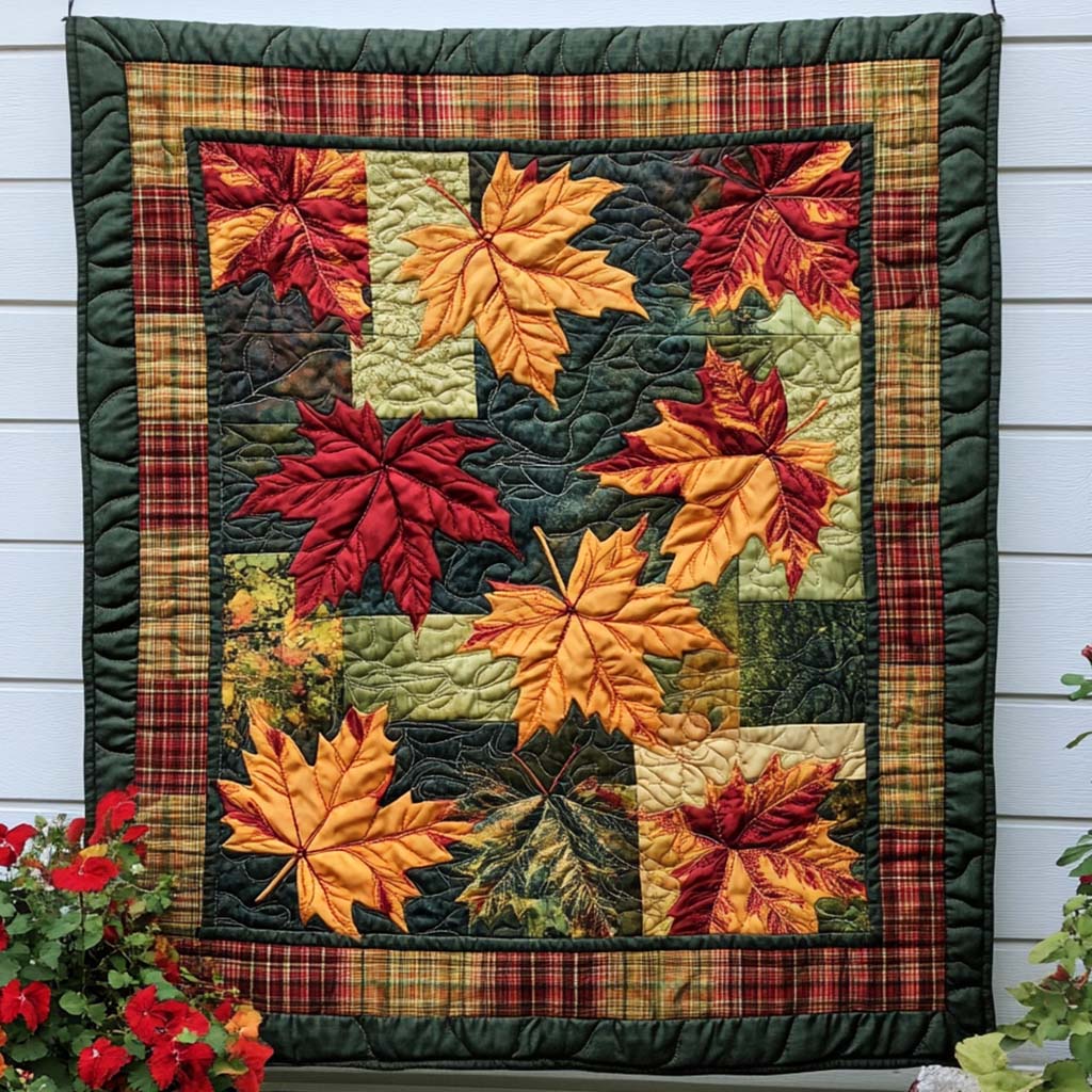 Rustic Maple Song Quilted Blanket Autumn Bed Throw Best Elephant Gifts Women