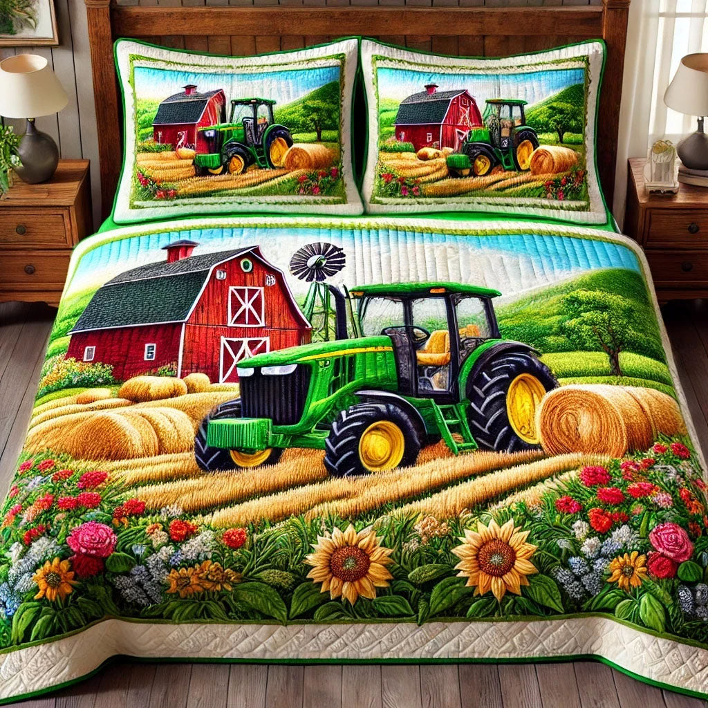 Rustic Meadow Quilted Bedding Set Bed Decor Ideas Tractor Themed Gifts For Adults
