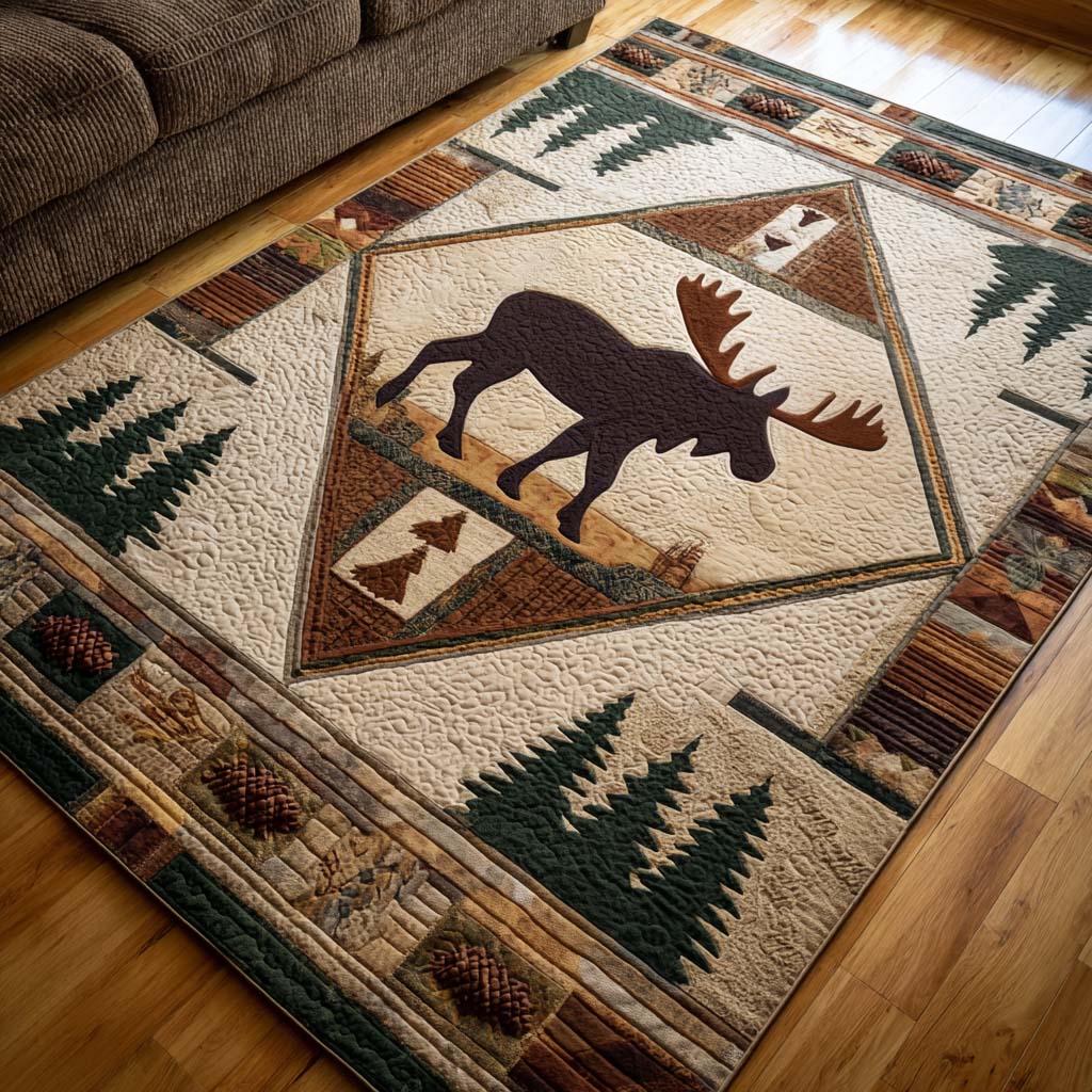 Rustic Moose Area Rug  Large Rugs For Living Room Christmas Gifts For Parent In Laws