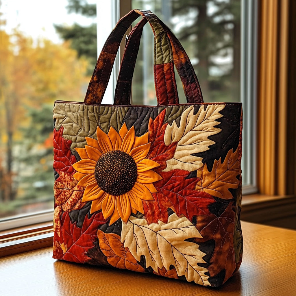 Rustic October Quilted Tote Bag Autumn Themed Gifts