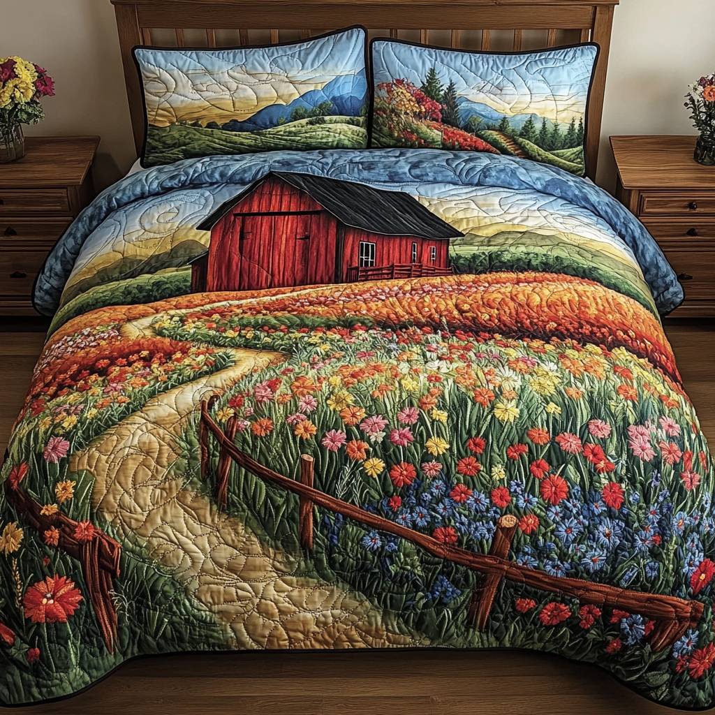 Rustic Path Quilted Bedding Set Farmhouse Decor Ideas Things To Get For Christmas