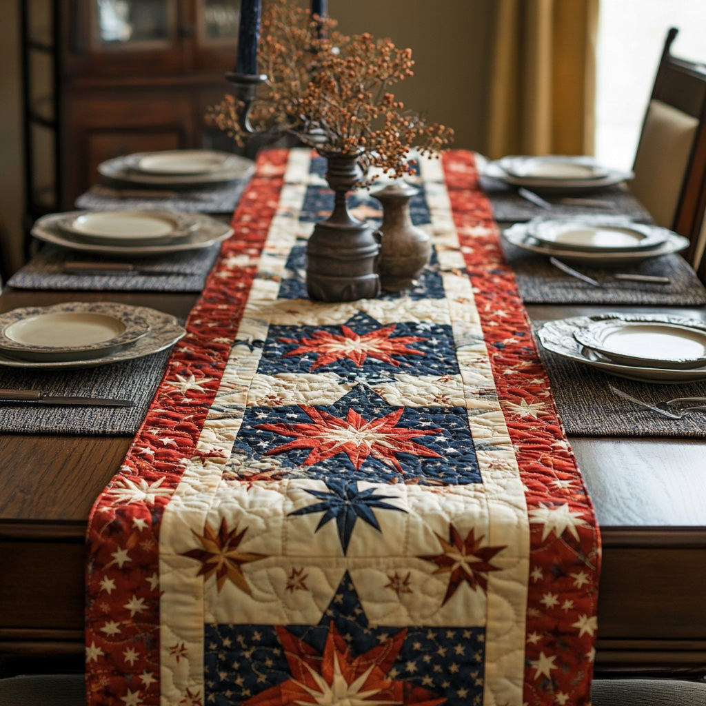 Rustic Patriot Quilted Table Runner Dining Room Table Decor Ideas Patriotic Christmas Gifts