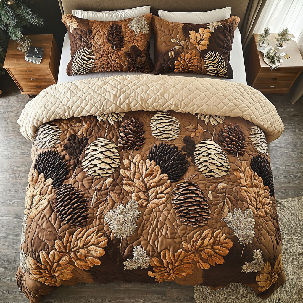 Rustic Pine Quilted Bedding Set Best Bedspread Set Autumn Presents