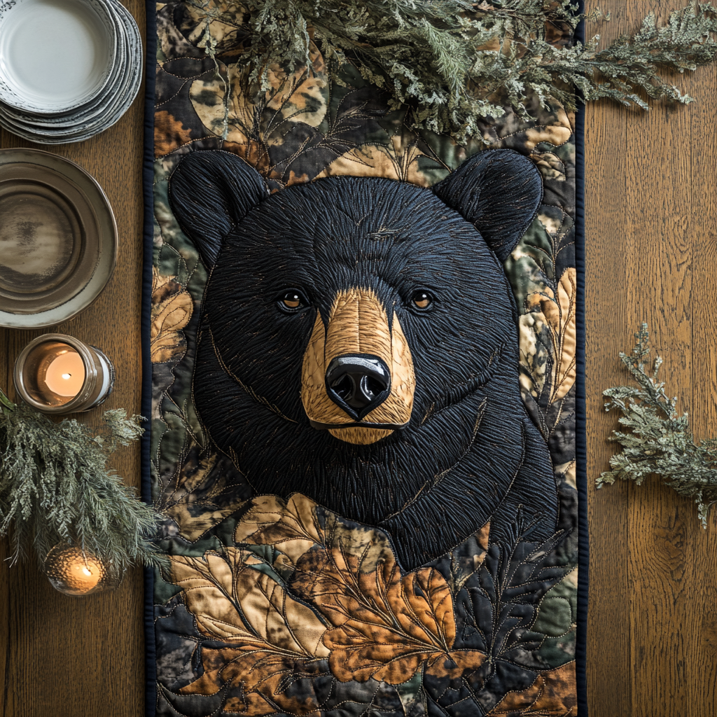 Rustic Prowler Quilted Table Runner Dining Table Decor Presents For Wildlife Enthusiasts