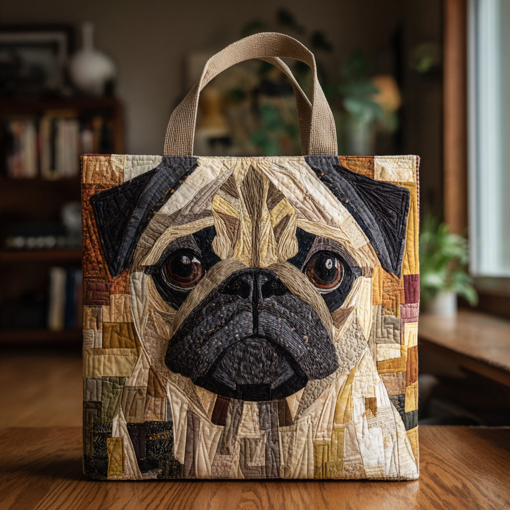 Rustic Pug Quilted Tote Bag Christmas Ideas For Family