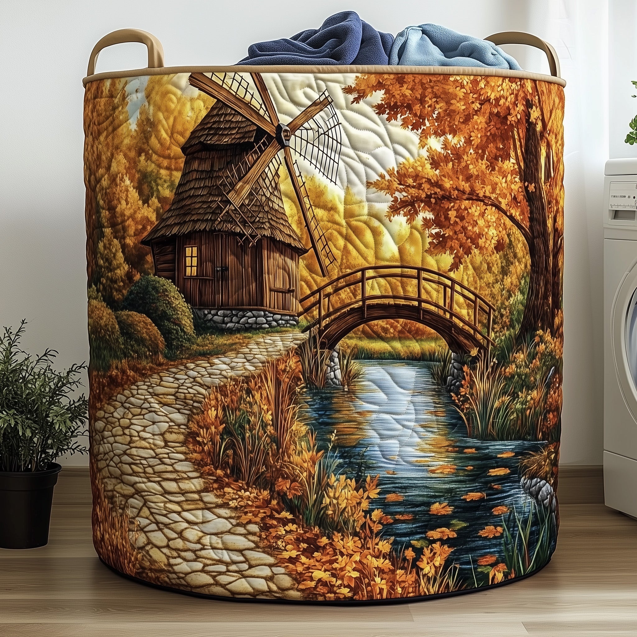 Rustic Quilted Laundry Basket Gifts For Farmer Dad