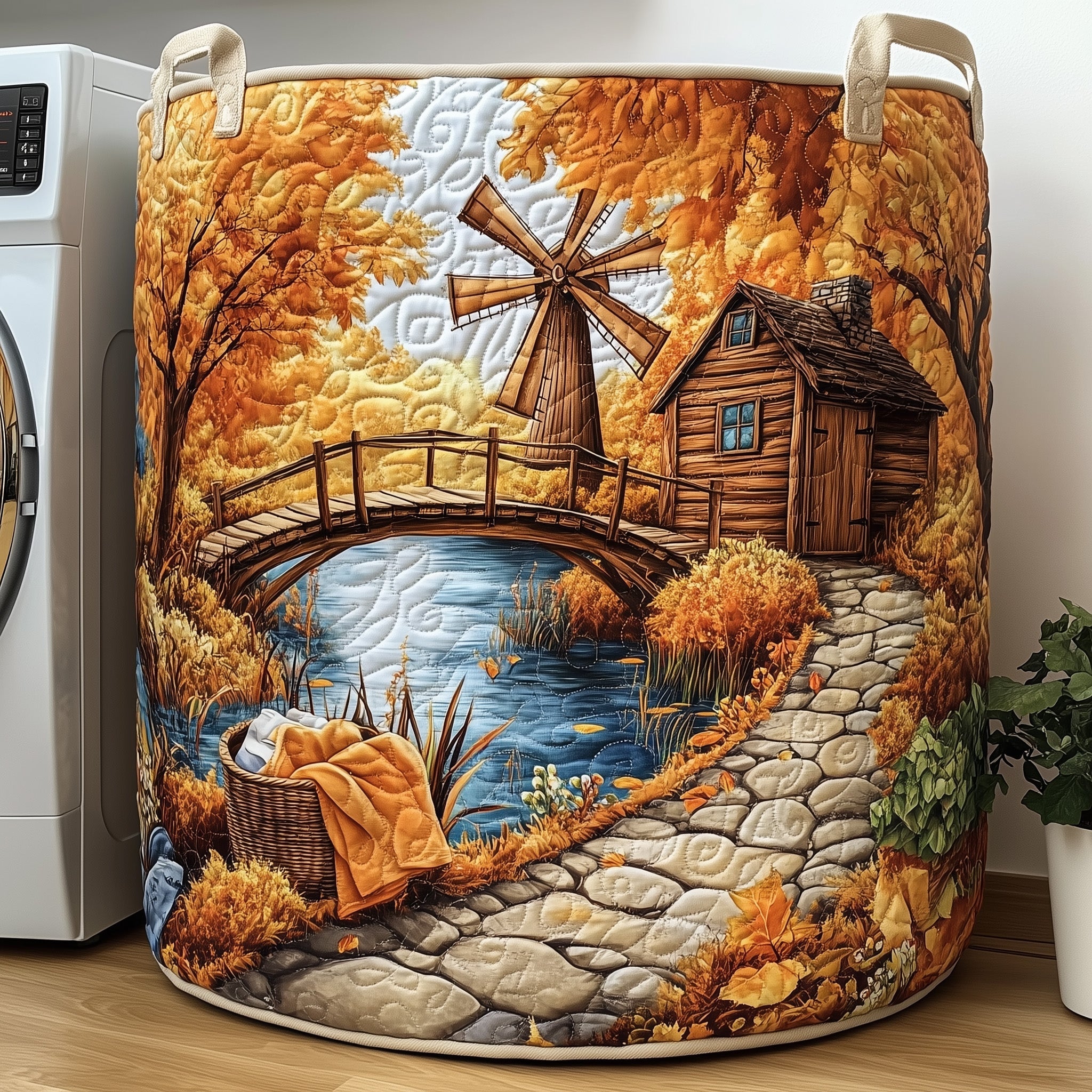 Rustic Quilted Laundry Basket Presents For Farmer Dads