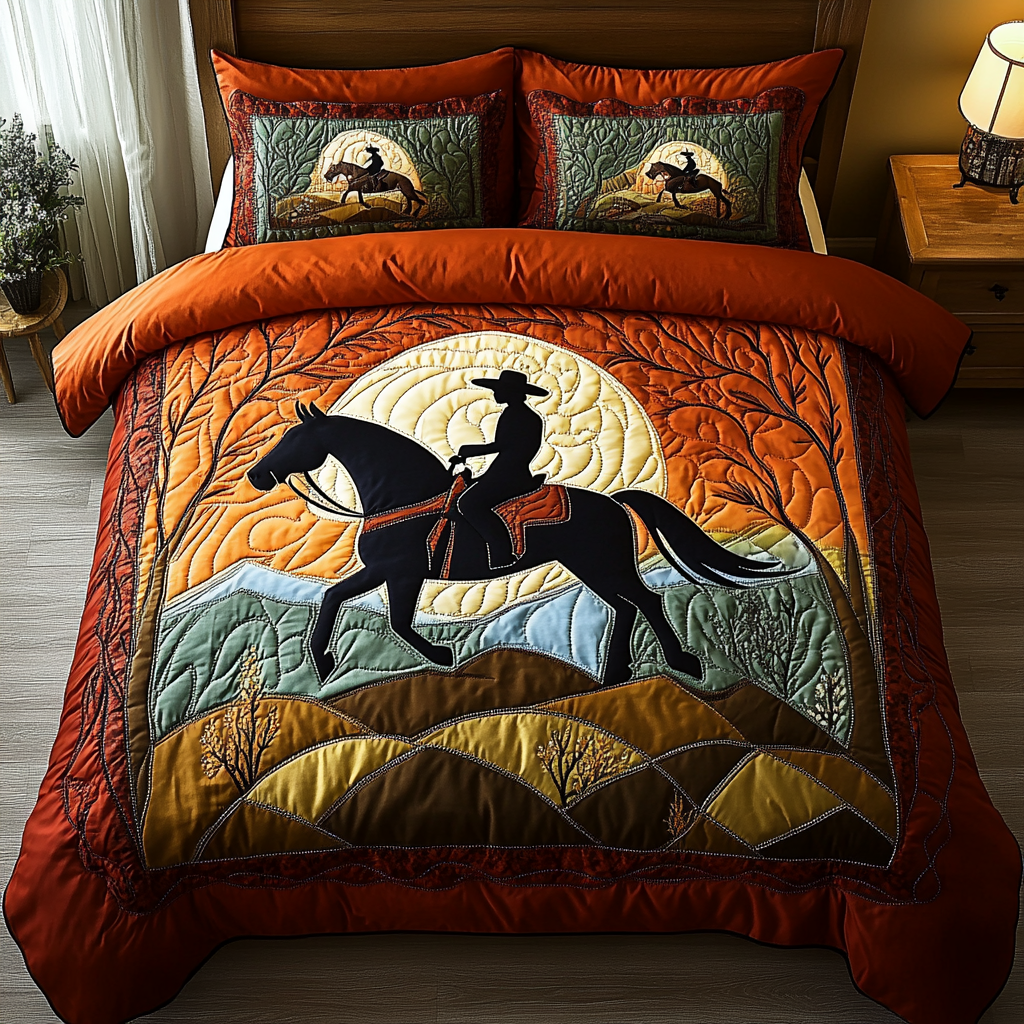 Rustic Ranch Quilted Bedding Set Unique Bed Sheet Set Western Gifts For Men