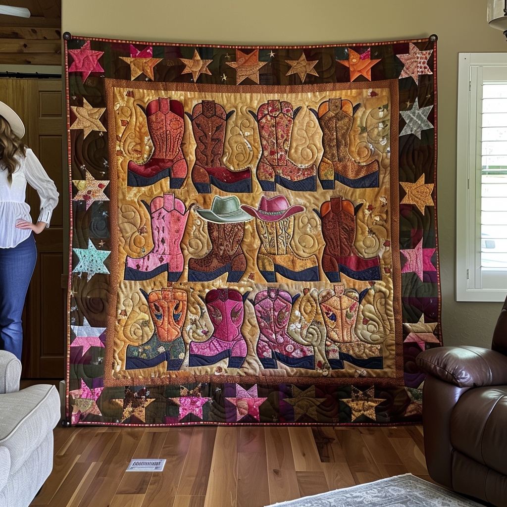 Rustic Rancher Quilted Blanket Presents For Cow Lovers