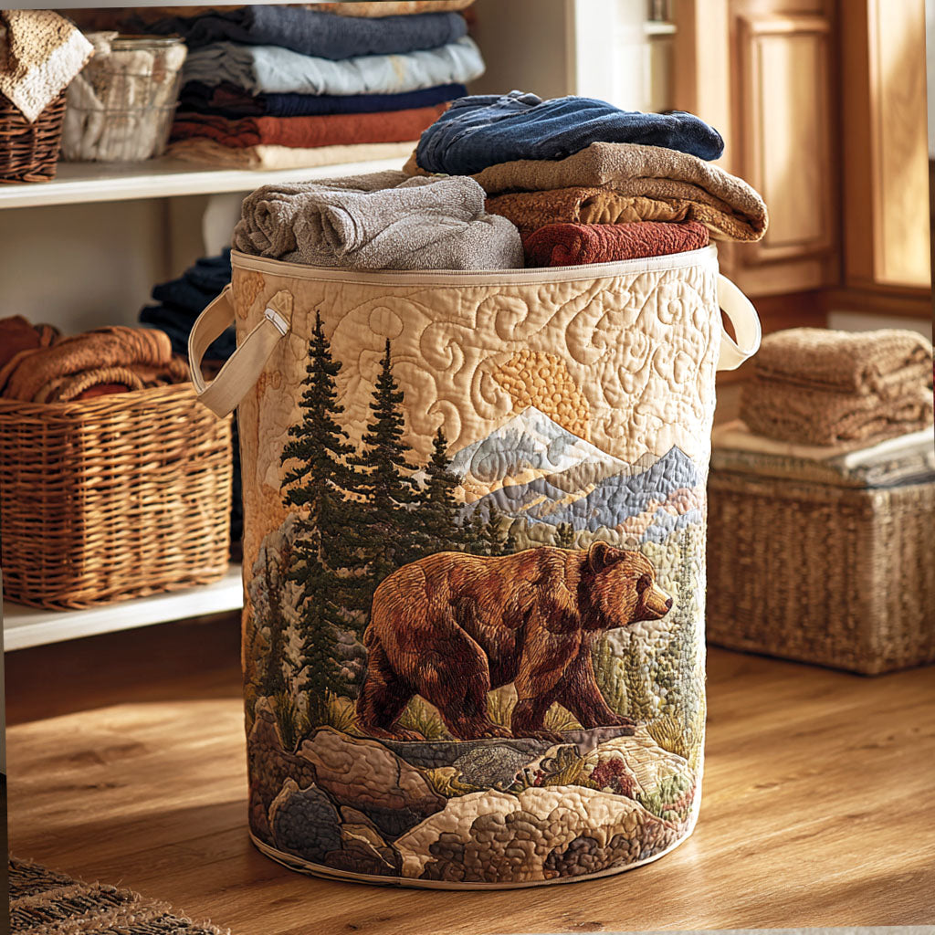 Rustic Range Quilted Laundry Basket Decorative Quilted Laundry Basket for Neat Spaces