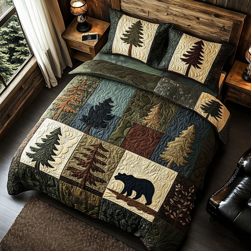 Rustic Refuge Quilted Bedding Set King Comforter Sets Nature Themed Gift For Grandma