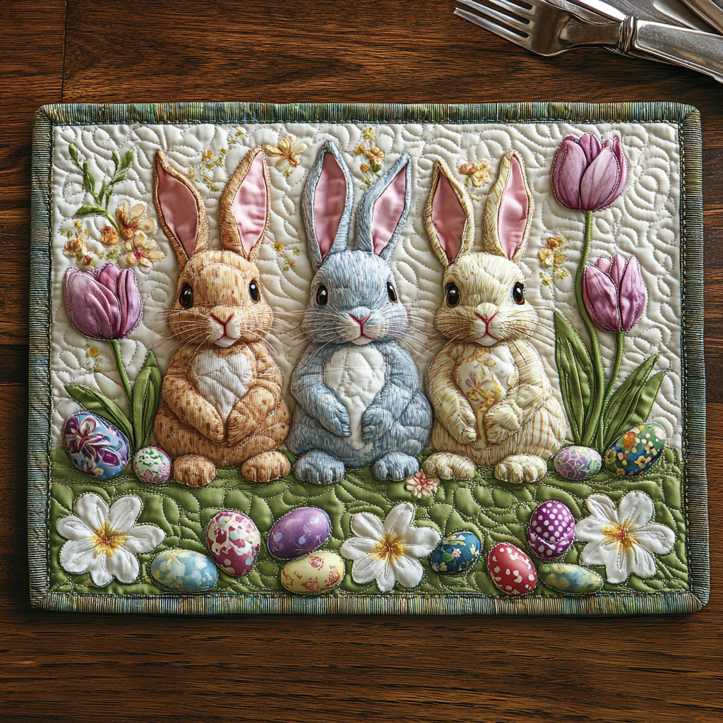 Rustic Resurrection Quilted Place Mat Modern Holiday Decor Easter Gifts To Send