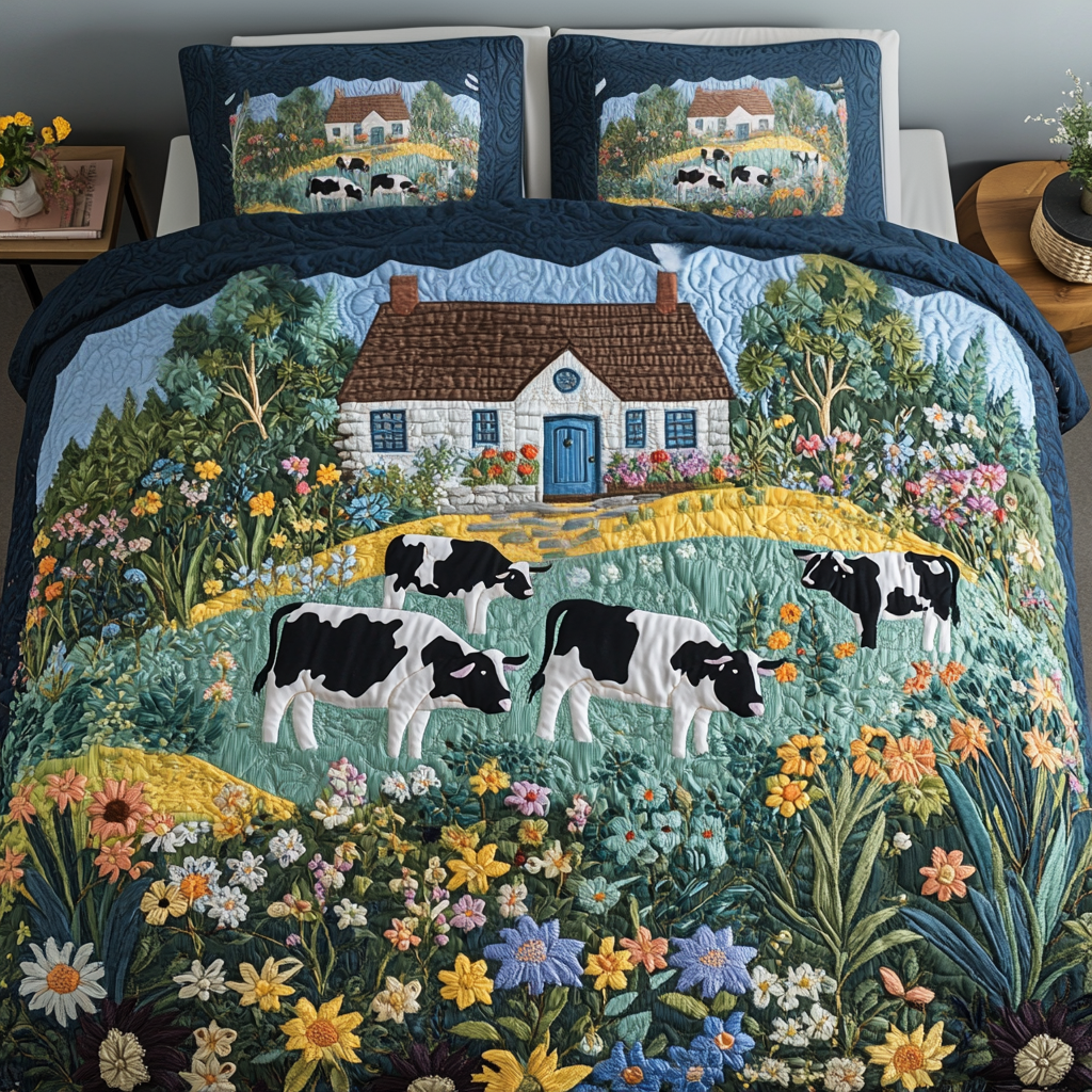 Rustic Retreat Quilted Bedding Set Bed Decor Ideas Cute Cow Gifts