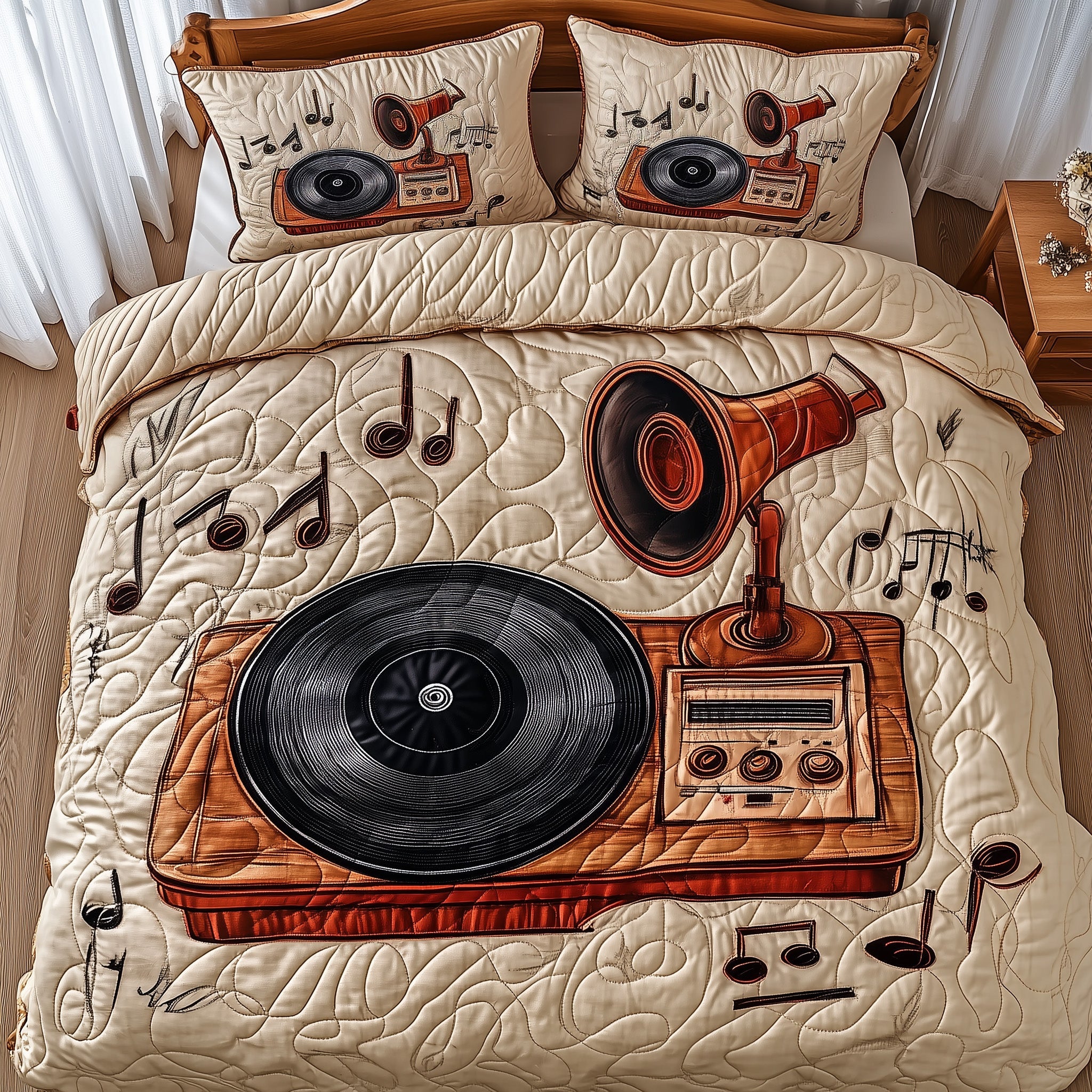 Rustic Rhythm Quilted Bedding Set Duvet Cover Merchandise Gifts For House Warming
