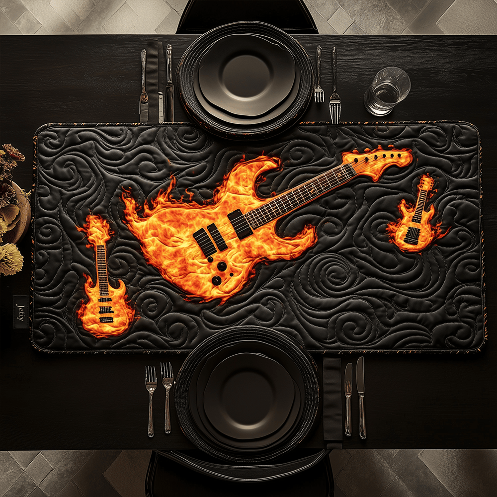 Rustic Rhythm Quilted Place Mat Square Table Placemat Guitar Themed Christmas Gifts