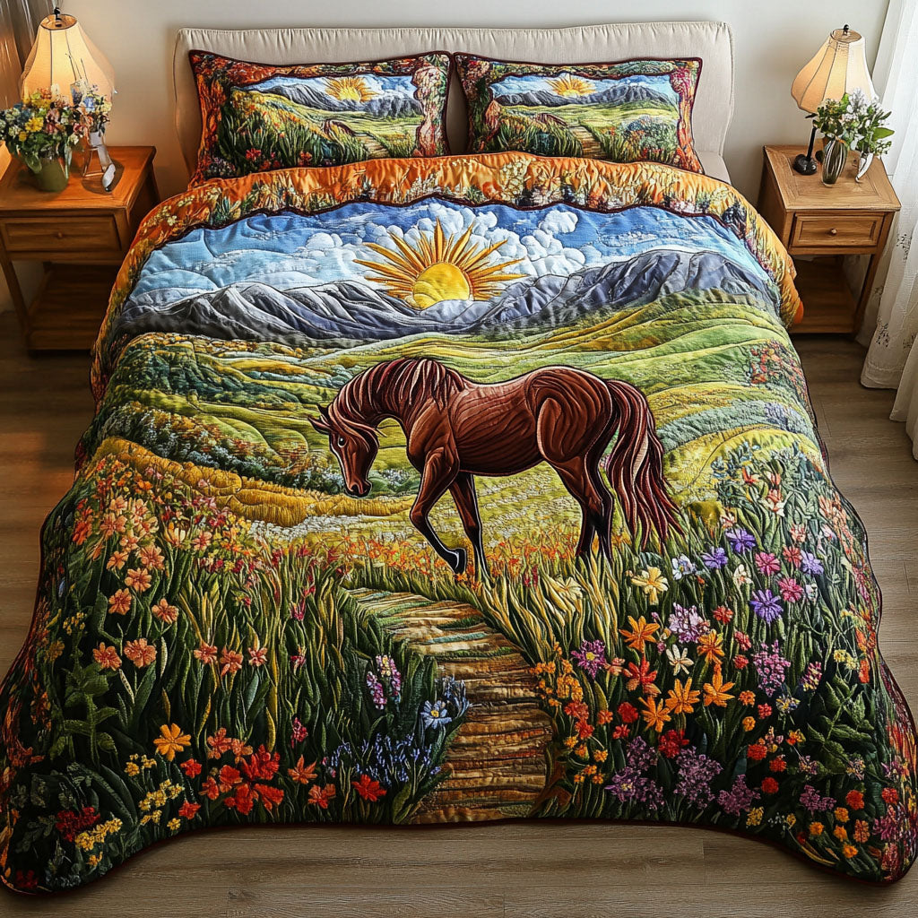 Rustic Rider Quilted Bedding Set Bed Decor Good Gifts For Horse Owners